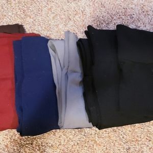 Womens fleece lined leggings 6 pairs maroon navy b